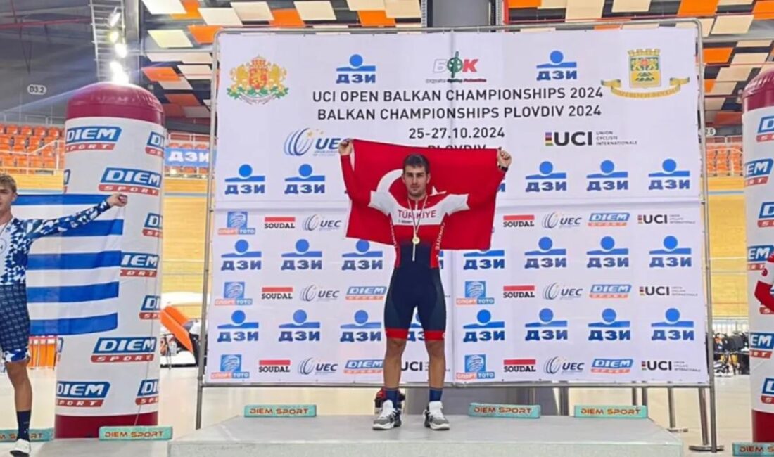 Torku Şekerspor’lu ulusal bisikletçi Haktan Ramazan Sayan, Bulgaristan'ın Plovdiv Velodromunda