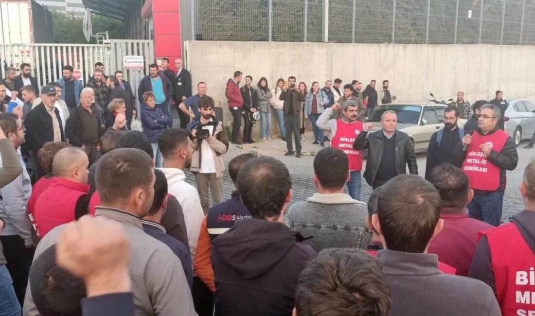 Birleşik Metal Emekçileri Sendikası'nın Balıkesir'de yeni örgütlendiği Ekos Teknoloji ve