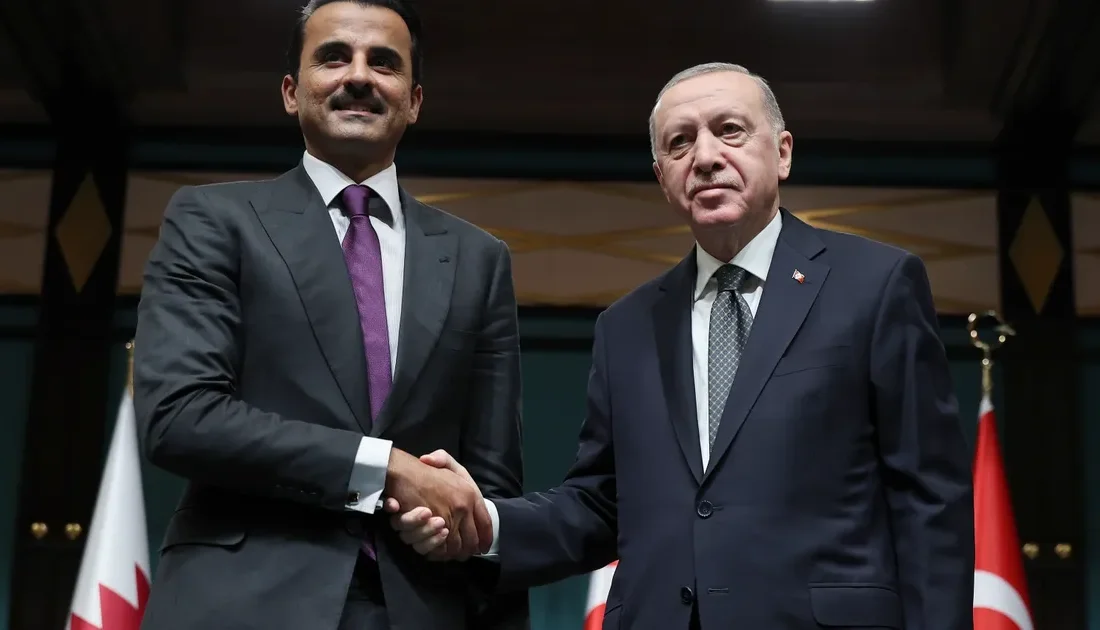 Cumhurbaşkanı Recep Tayyip Erdoğan ve Katar Emiri Şeyh Temim bin