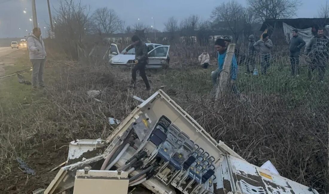 Düzce'nin merkezinde sanayi istikametine giden yeni açılan yolda meydana gelen