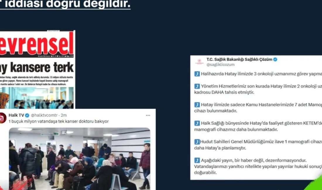 Bazı basın yayın organlarında yer alan "Hatay'da 1,5 milyonluk nüfus