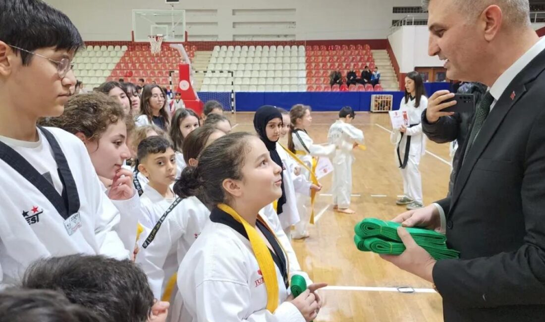 Kocaeli'de Gölcük Belediyespor bünyesindeki Taekwondo branşında bulunan 270 sporcu, düzenlenen