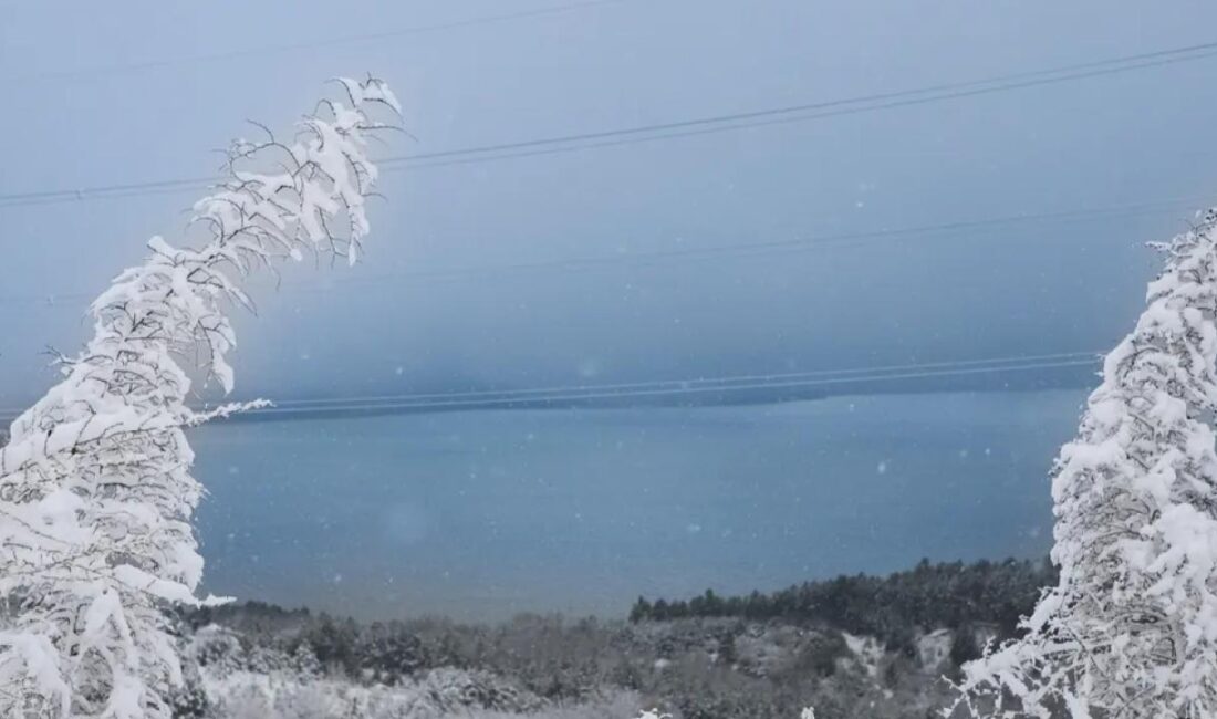 Sakarya'da beyaz örtüyle kaplanan Sapanca Gölü ve çevresi eşsiz manzaralara