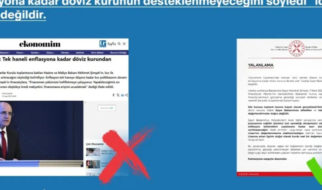 Tek haneli enflasyona kadar döviz kurunun desteklenmeyeceğine yönündeki iddiaların kamuoyunu
