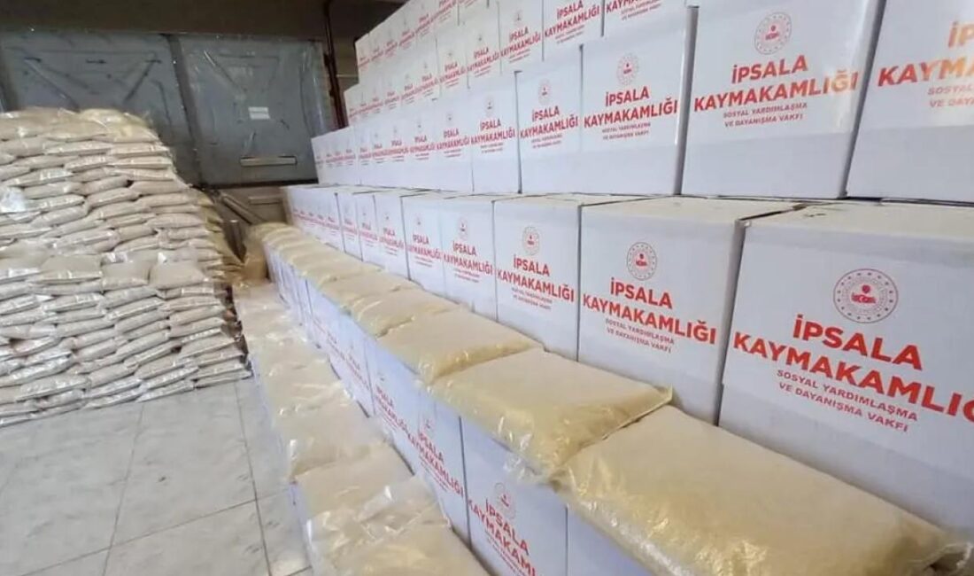 Edirne'de İpsala Kaymakamlığı, Ramazan ayı kapsamında 1000 aileye gıda kolisi